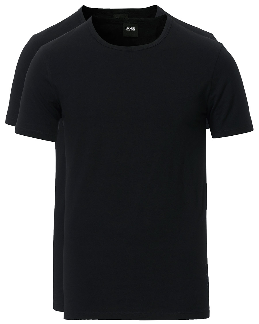 Men | T-Shirts | BOSS BLACK | BOSS 2-Pack Crew Neck Slim Fit Tee Black