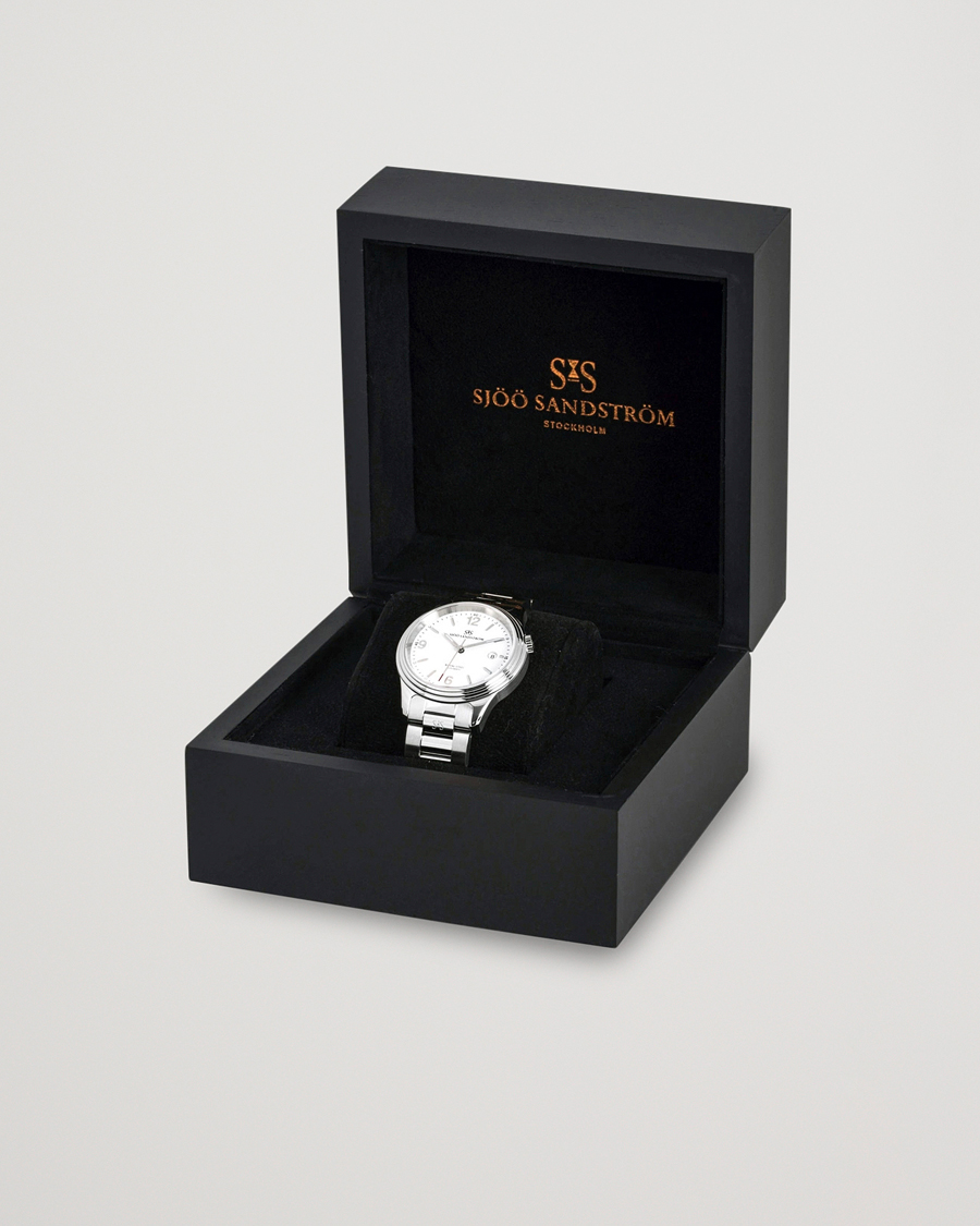 Men | Sjöö Sandström Royal Steel Classic 41mm White and Steel | Sjöö Sandström | Royal Steel Classic 41mm White and Steel