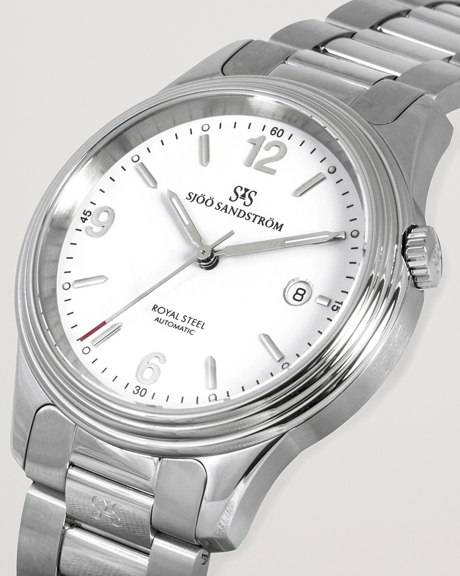 Men | Sjöö Sandström Royal Steel Classic 41mm White and Steel | Sjöö Sandström | Royal Steel Classic 41mm White and Steel