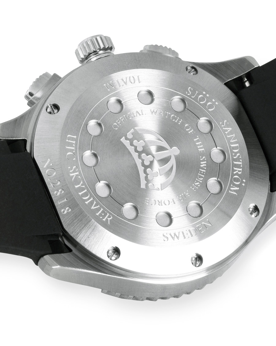 Men | Sjöö Sandström UTC Skydiver 44,2mm Black and Black Rubber | Sjöö Sandström | UTC Skydiver 44,2mm Black and Black Rubber