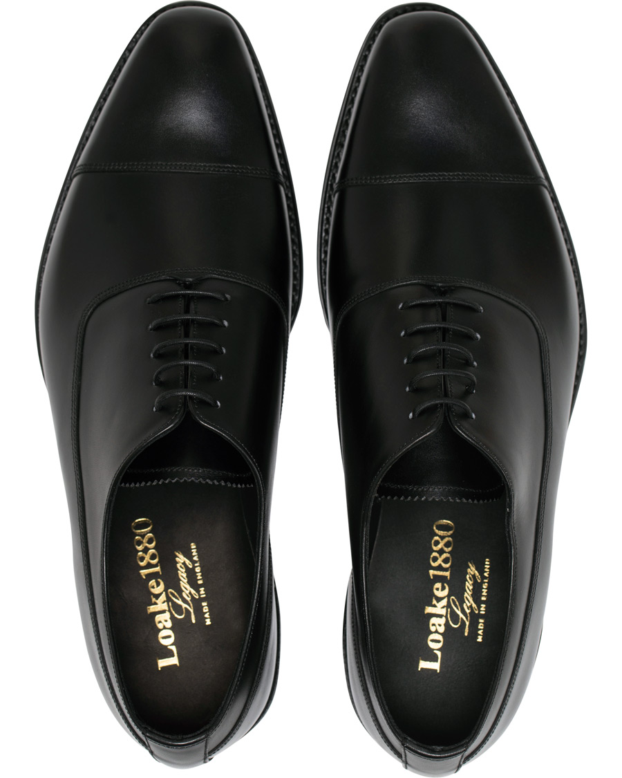 Men | Loake 1880 Legacy Laxford Balmorla Toe Cap Oxford Black Calf | Loake 1880 Legacy | Laxford Balmorla Toe Cap Oxford Black Calf