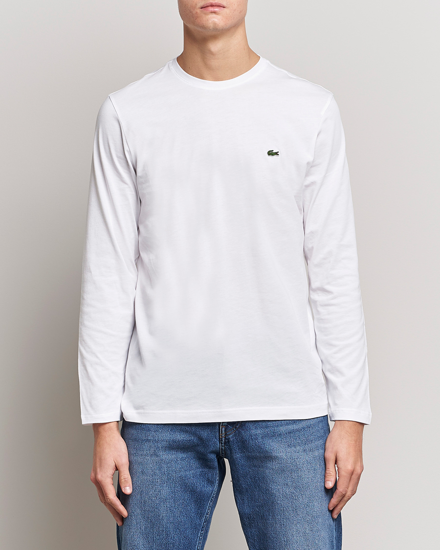 Men | T-Shirts | Lacoste | Long Sleeve Crew Neck T-Shirt White