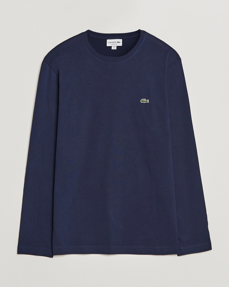 Men | T-Shirts | Lacoste | Long Sleeve Crew Neck T-Shirt Navy