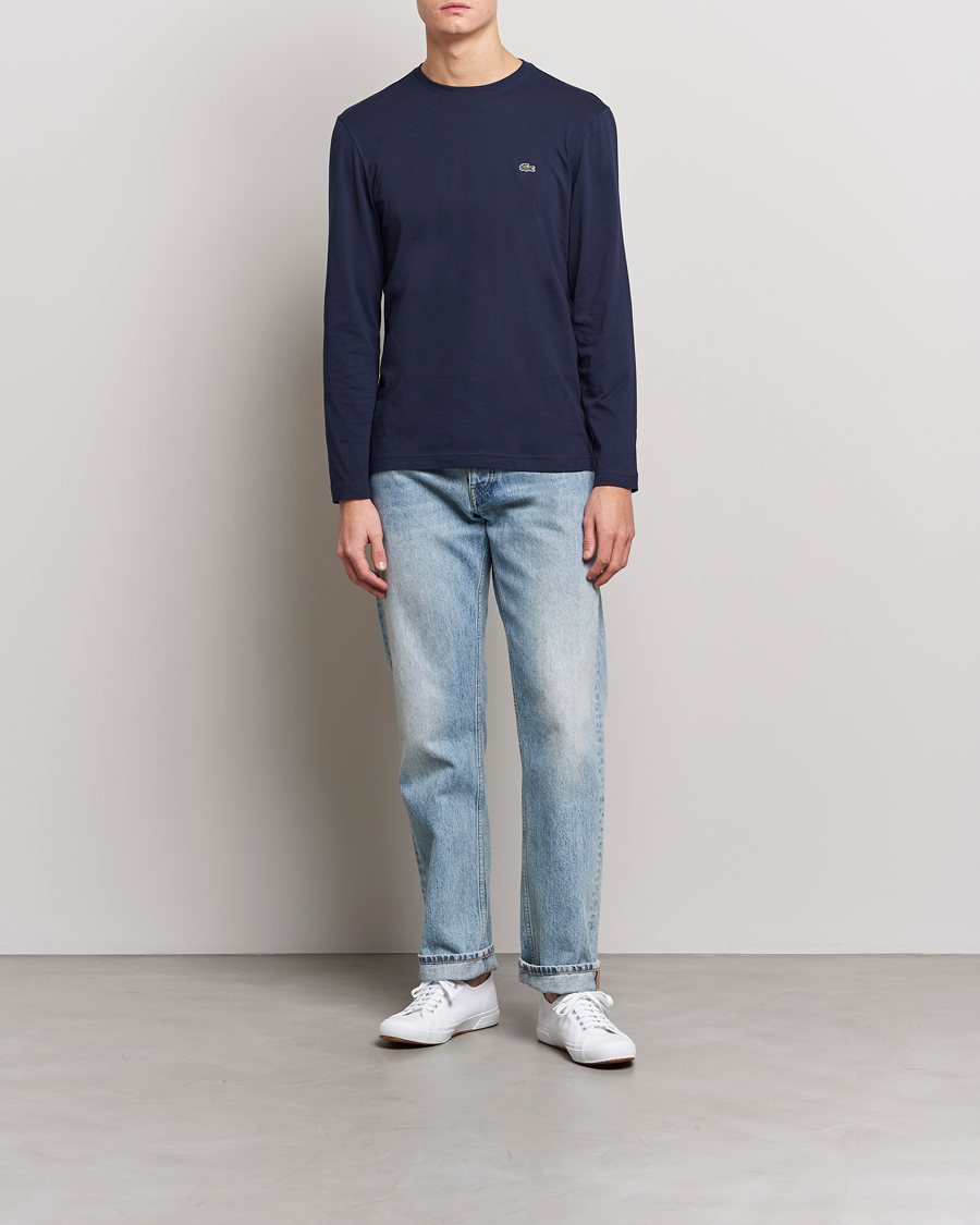 Men | T-Shirts | Lacoste | Long Sleeve Crew Neck T-Shirt Navy