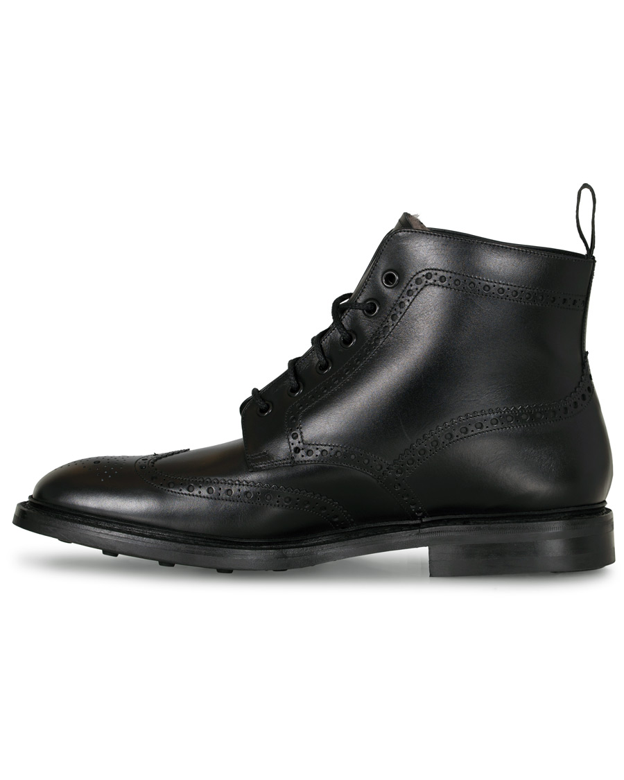 Men | Loake 1880 Wolf Premium Fur Lined Brogue Black Calf | Loake 1880 | Wolf Premium Fur Lined Brogue Black Calf