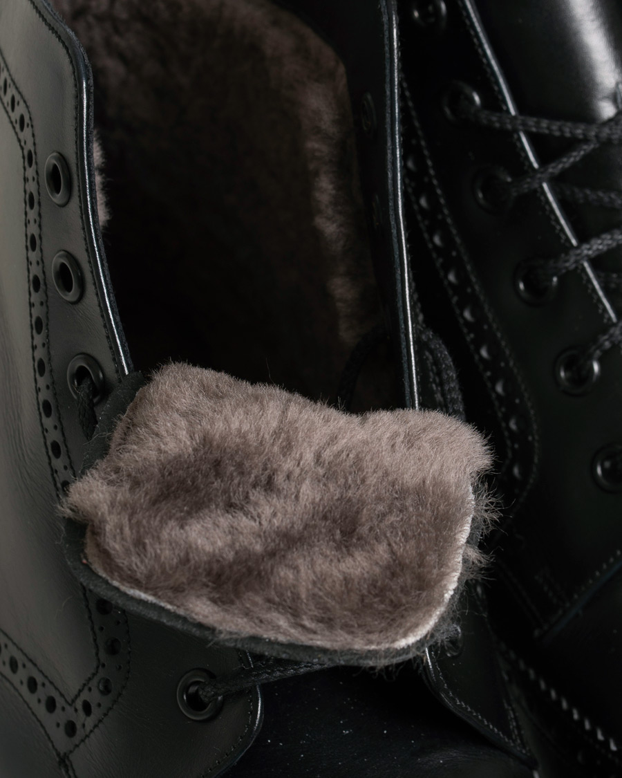 Men | Loake 1880 Wolf Premium Fur Lined Brogue Black Calf | Loake 1880 | Wolf Premium Fur Lined Brogue Black Calf