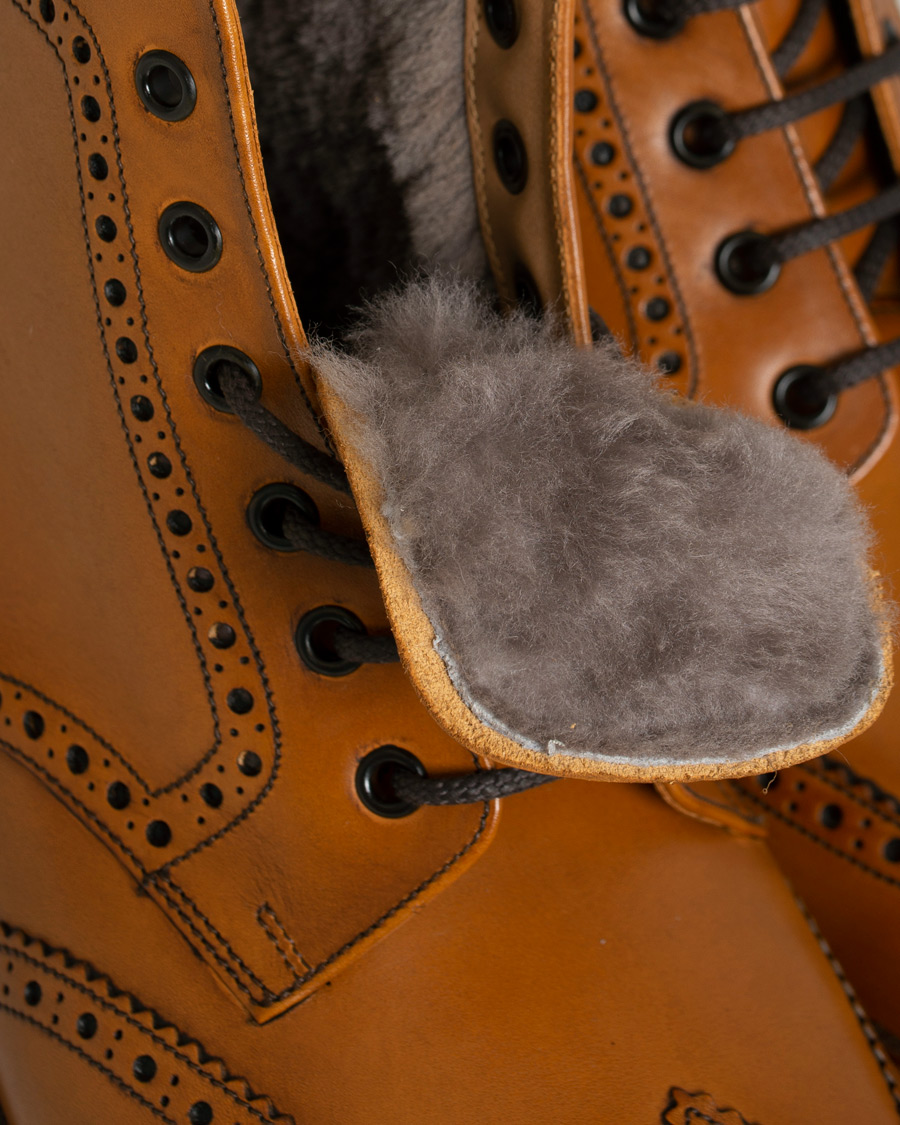 Men | Loake 1880 Wolf Premium Fur Lined Brogue Tan Burnished Calf | Loake 1880 | Wolf Premium Fur Lined Brogue Tan Burnished Calf