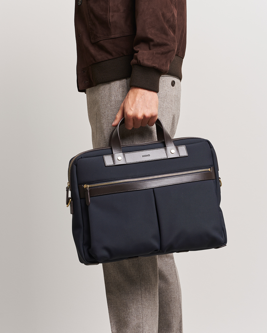 Men | Bags | Mismo | M/S Nylon Office Navy/Dark Brown