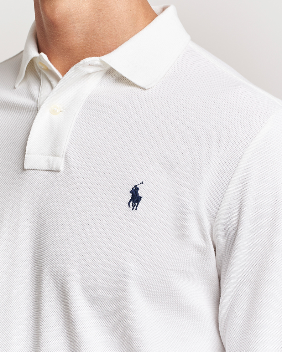 Men | Polo Shirts | Polo Ralph Lauren | Custom Slim Fit Long Sleeve Polo White