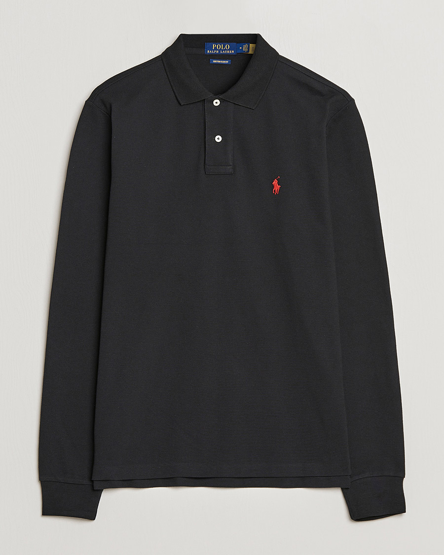 Men | Polo Shirts | Polo Ralph Lauren | Custom Slim Fit Long Sleeve Polo Polo Black