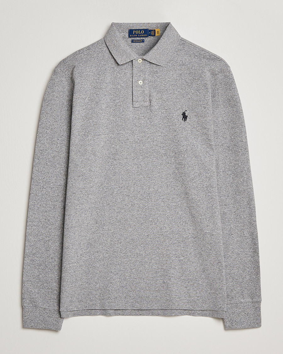 Men | Polo Shirts | Polo Ralph Lauren | Custom Slim Fit Long Sleeve Polo Canterbury Heather