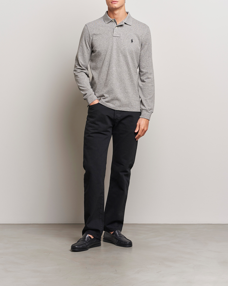 Men | Polo Shirts | Polo Ralph Lauren | Custom Slim Fit Long Sleeve Polo Canterbury Heather