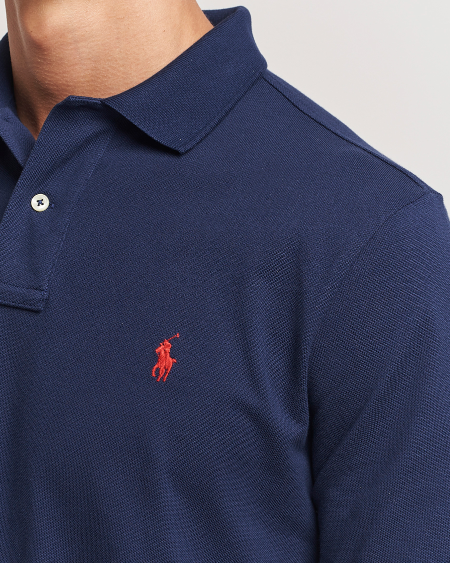 Men | Polo Shirts | Polo Ralph Lauren | Custom Slim Fit Long Sleeve Polo Newport Navy
