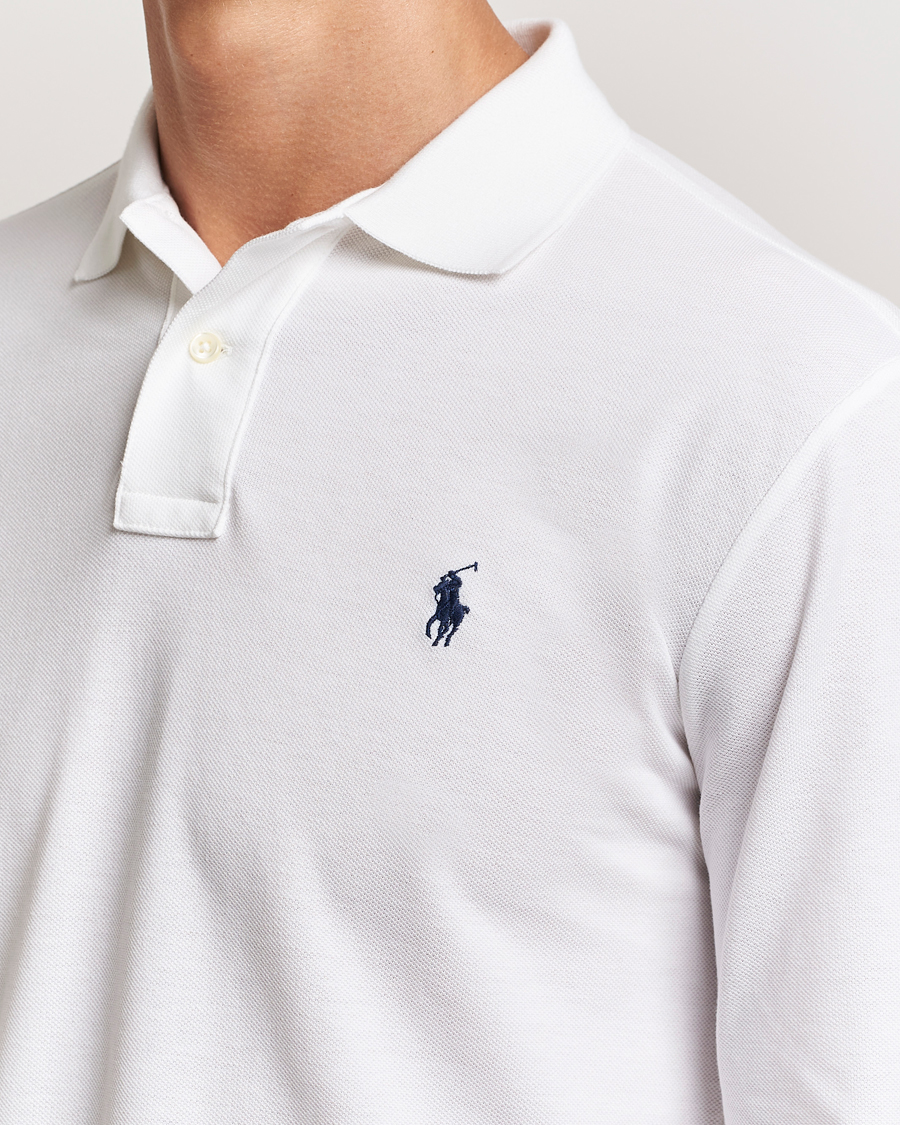 Men | Polo Shirts | Polo Ralph Lauren | Slim Fit Long Sleeve Polo White