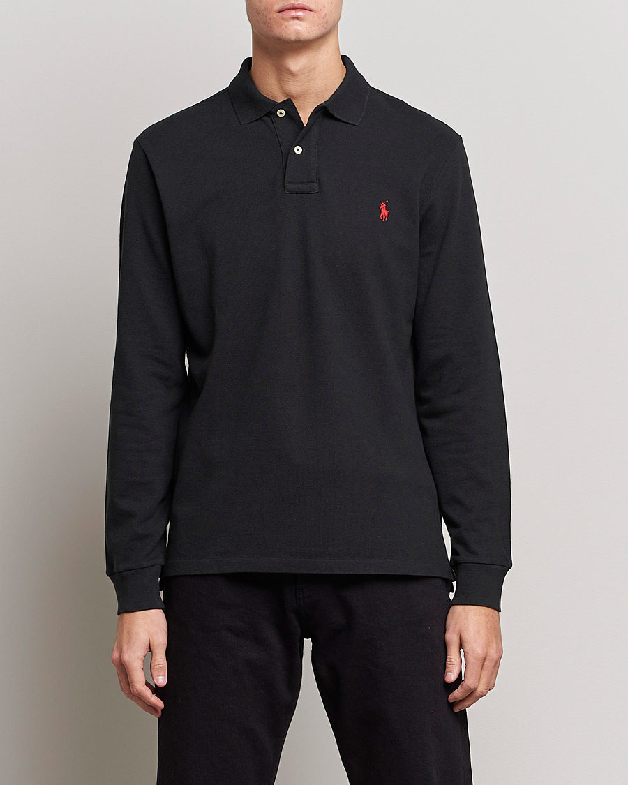 Men | Polo Shirts | Polo Ralph Lauren | Slim Fit Long Sleeve Polo Polo Black