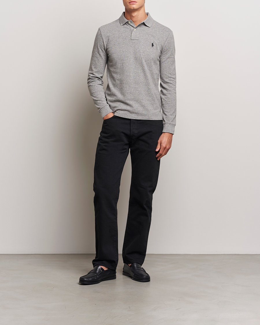 Men | Polo Shirts | Polo Ralph Lauren | Slim Fit Long Sleeve Polo Canterbury Heather