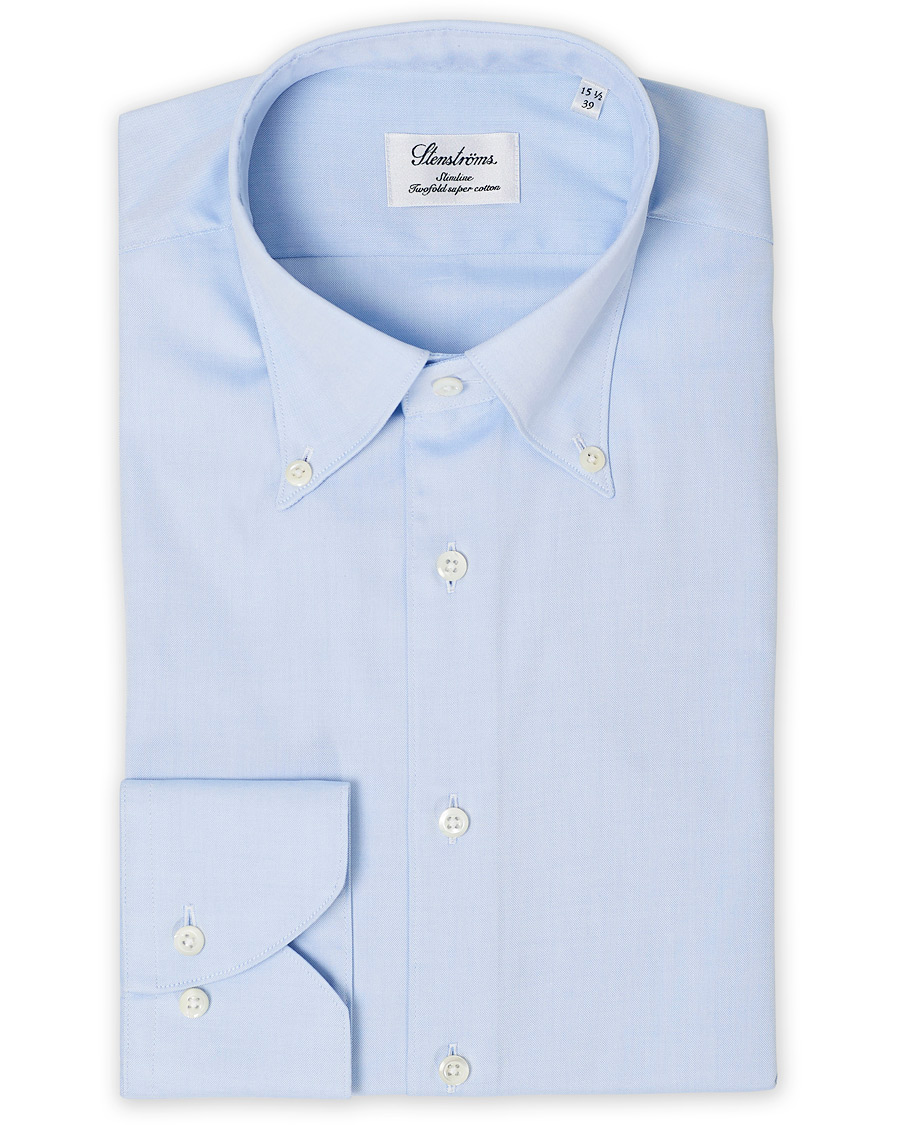 Men | Shirts | Stenströms | Slimline Button Down Shirt Light Blue