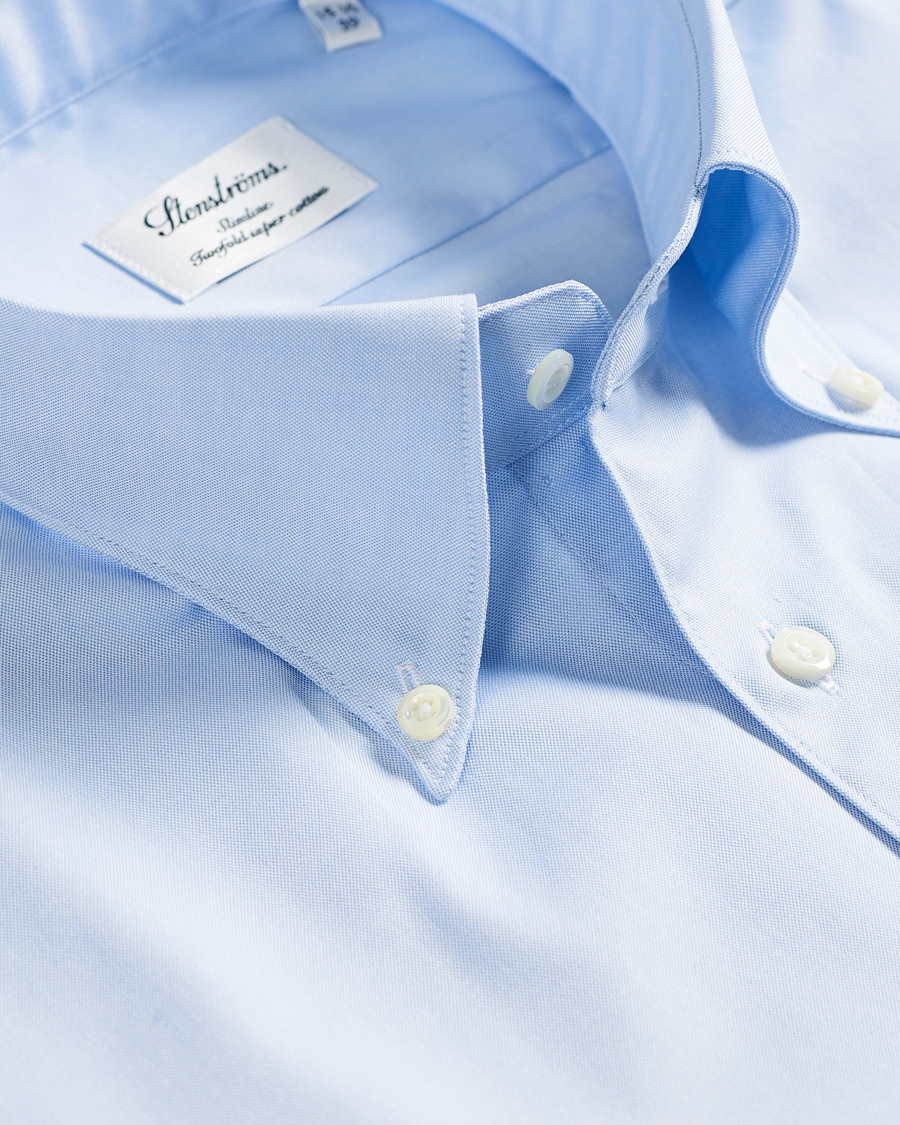 Men | Shirts | Stenströms | Slimline Button Down Shirt Light Blue