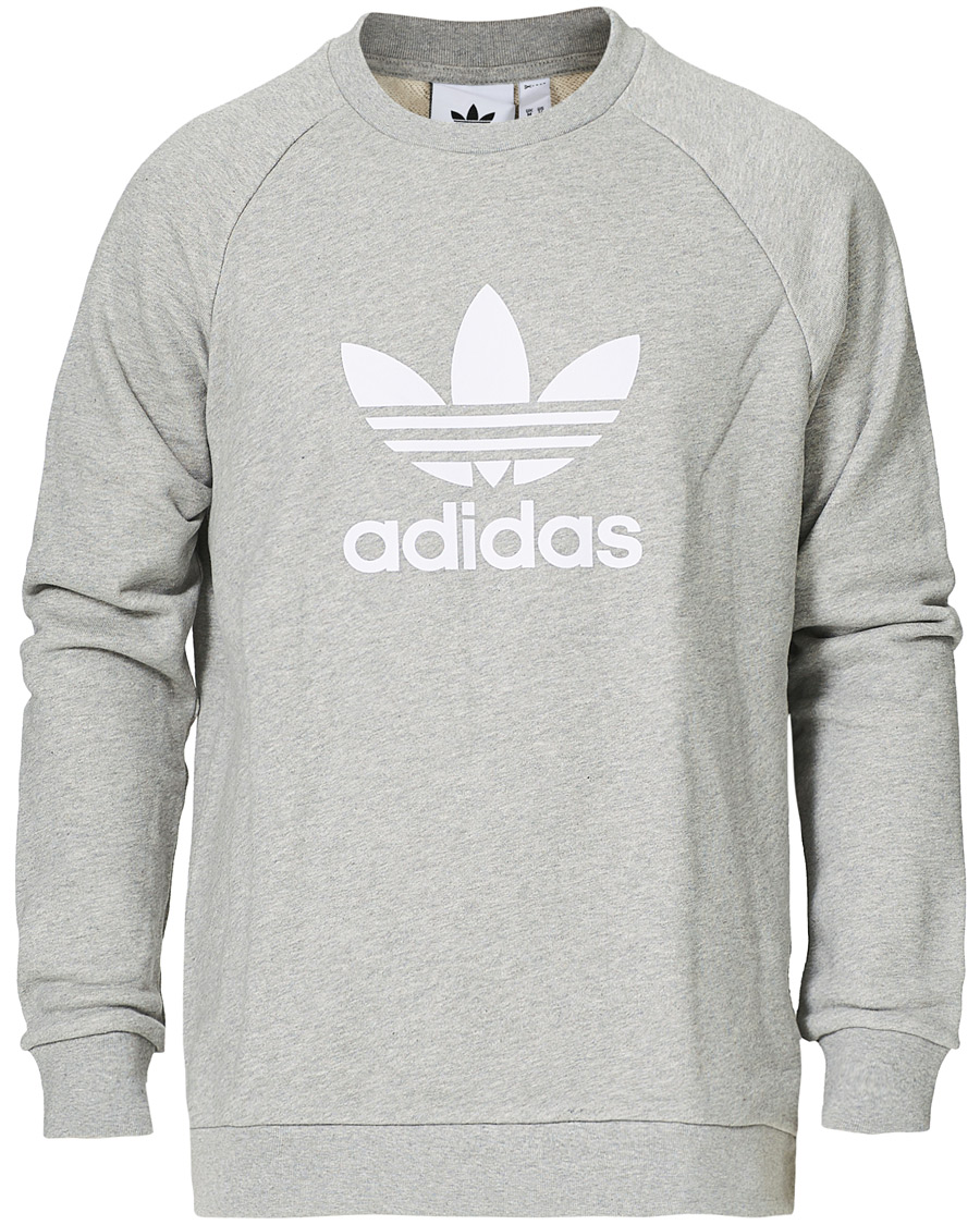 Men | Sweaters & Knitwear | adidas Originals | Trefoil Crew Neck Sweatshirt Grey Melange