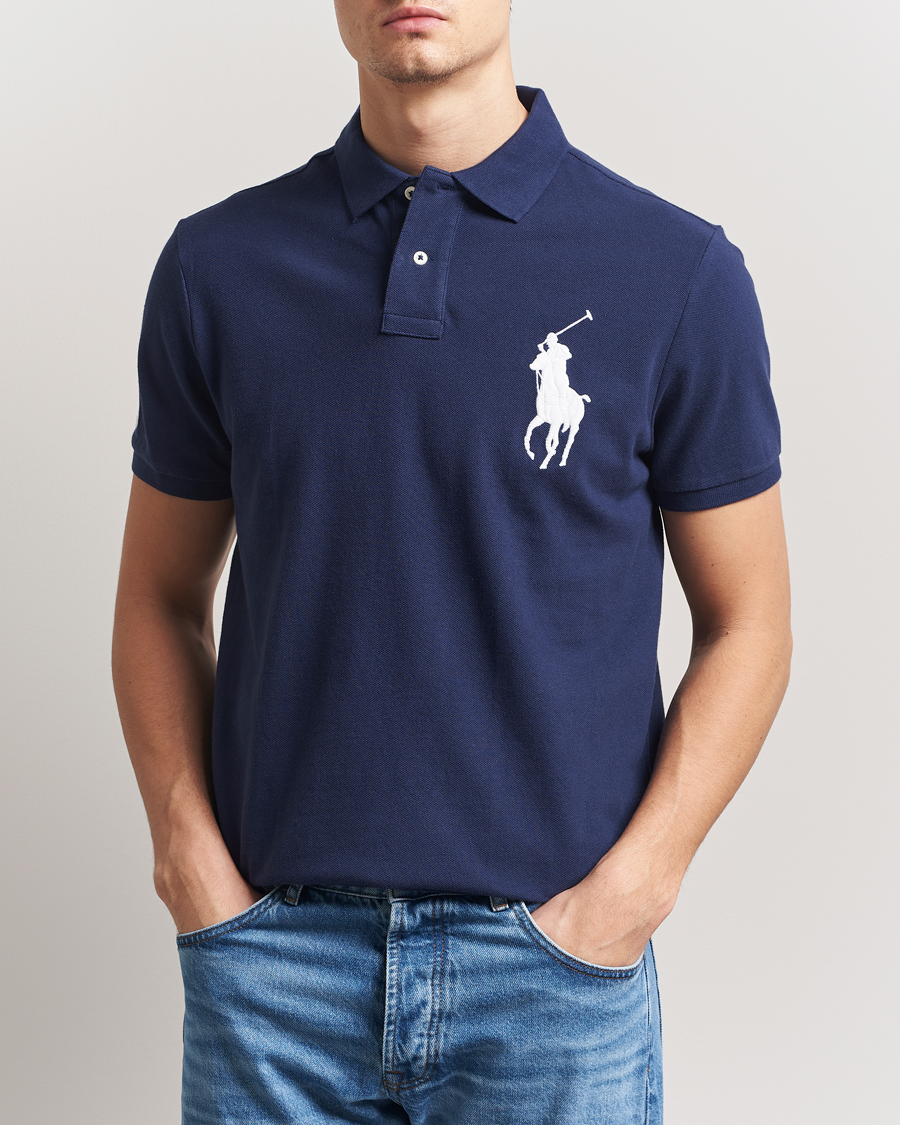 Men | Polo Shirts | Polo Ralph Lauren | Custom Fit Big Pony Polo Newport Navy