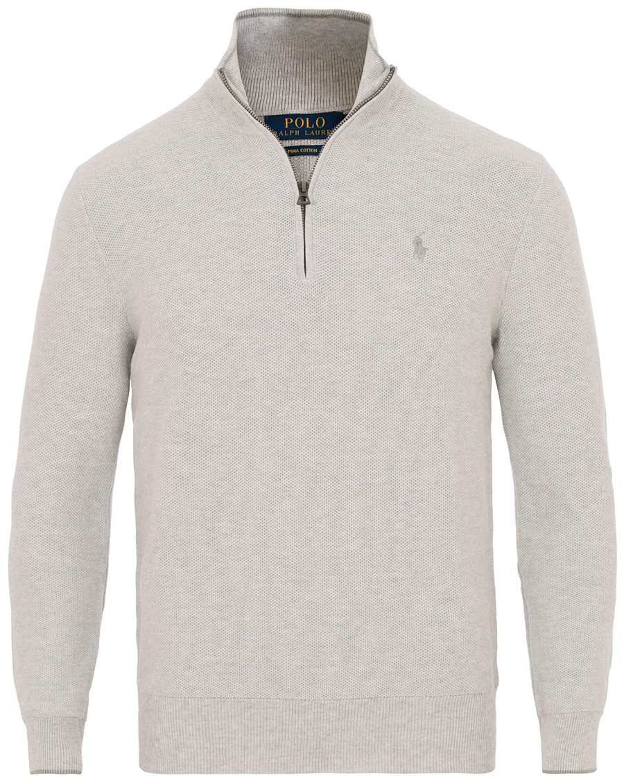 Men | Sweaters & Knitwear | Polo Ralph Lauren | Texture Half Zip Lawrence Grey Heather