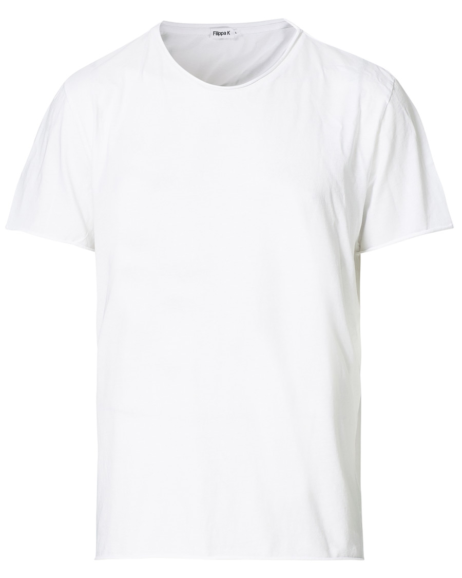 Men | T-Shirts | Filippa K | Roll Neck Crew Neck Tee White