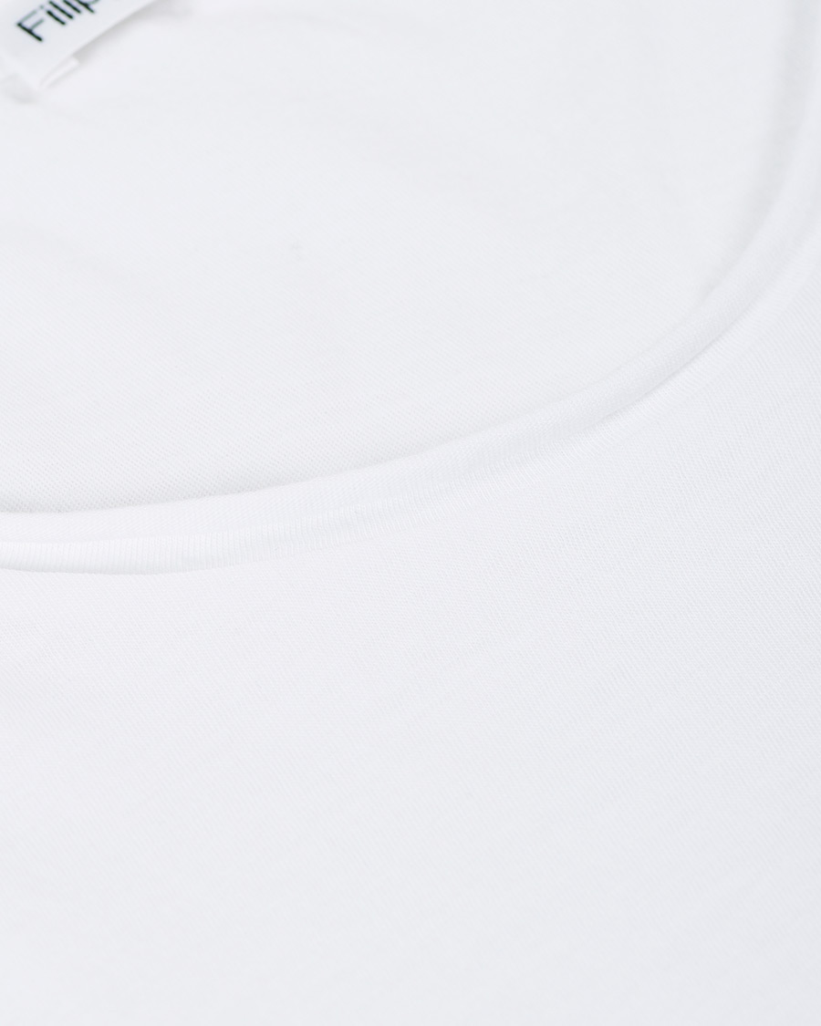 Men | T-Shirts | Filippa K | Roll Neck Crew Neck Tee White