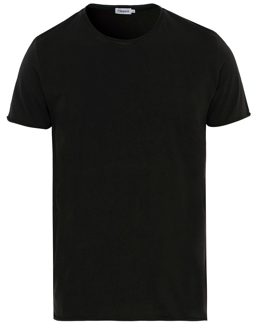Men | T-Shirts | Filippa K | Roll Neck Crew Neck Tee Black