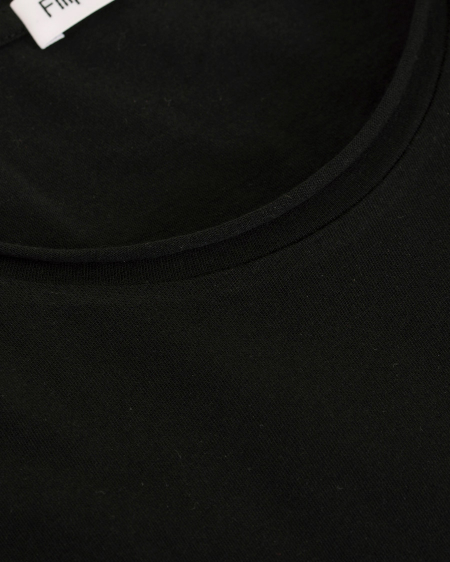Men | T-Shirts | Filippa K | Roll Neck Crew Neck Tee Black