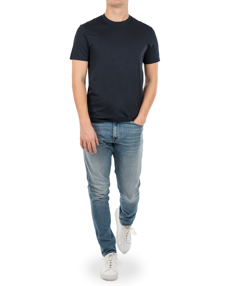 Men | T-Shirts | J.Lindeberg | Silo Fine Cotton Crew Neck Tee Navy