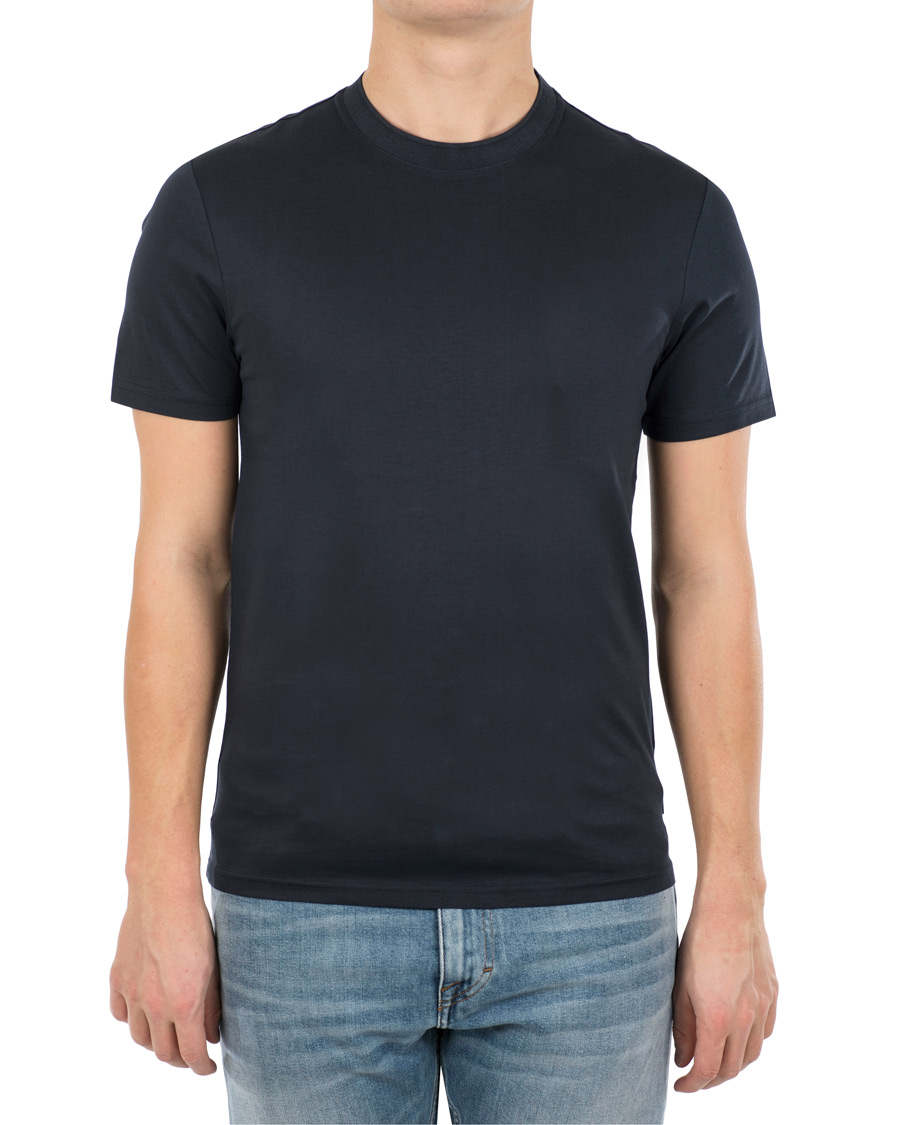 Men | T-Shirts | J.Lindeberg | Silo Fine Cotton Crew Neck Tee Navy