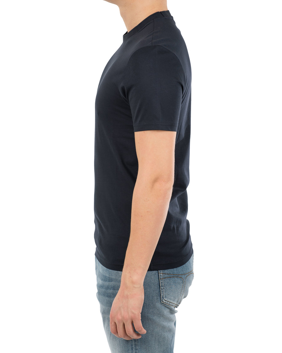 Men | T-Shirts | J.Lindeberg | Silo Fine Cotton Crew Neck Tee Navy