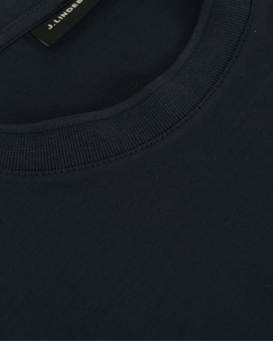 Men | T-Shirts | J.Lindeberg | Silo Fine Cotton Crew Neck Tee Navy