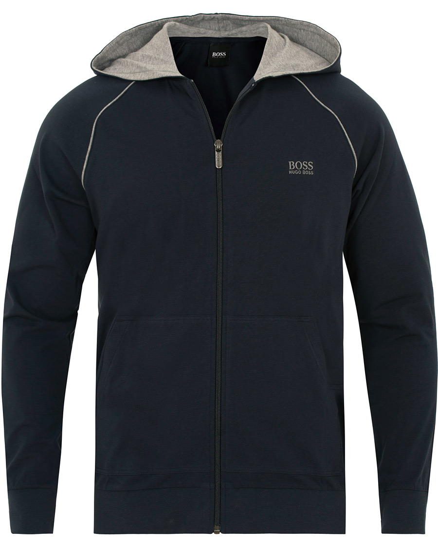 Men | Sweaters & Knitwear | BOSS BLACK | BOSS Loungewear Full Zip Hoodie Navy