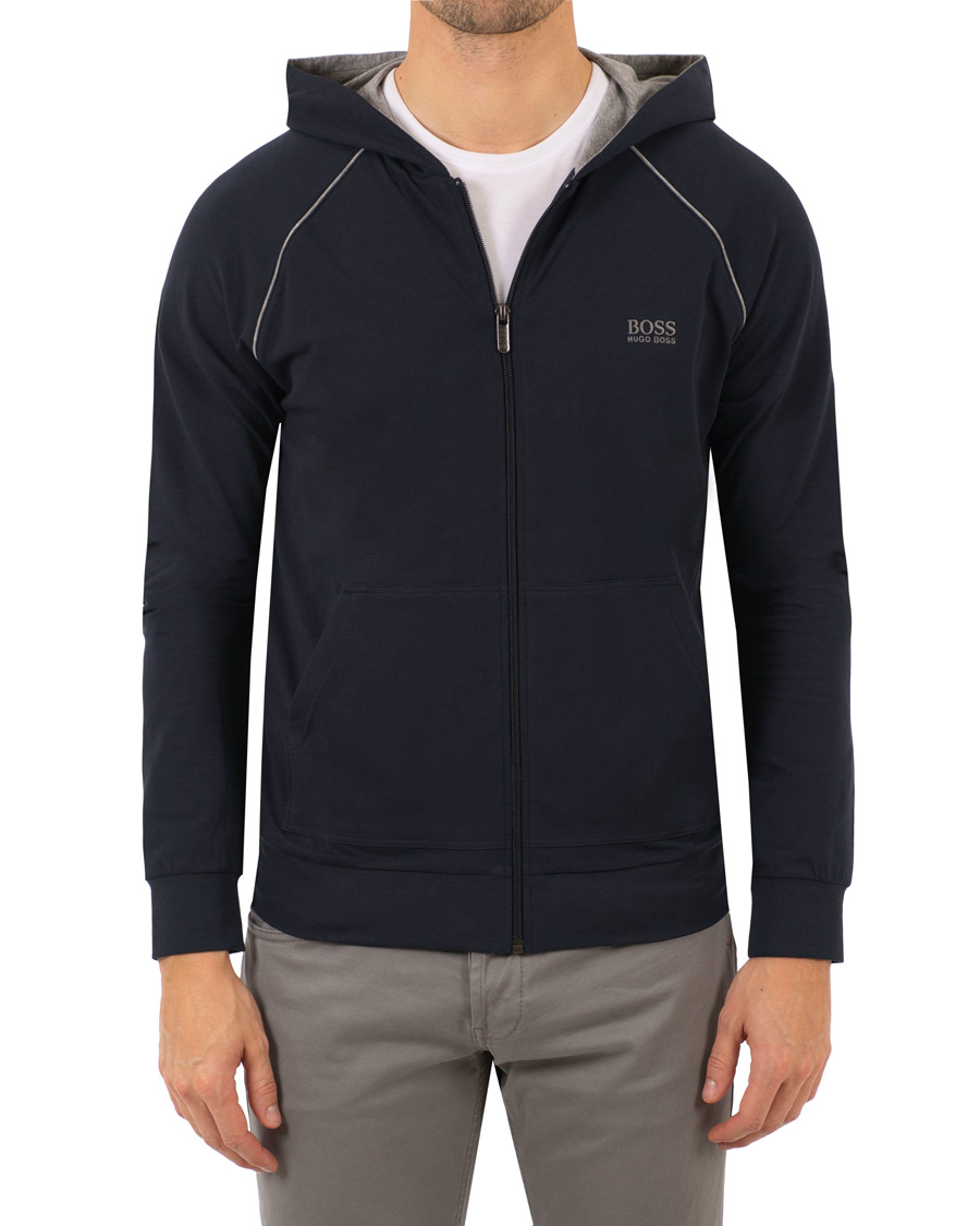 Men | Sweaters & Knitwear | BOSS BLACK | BOSS Loungewear Full Zip Hoodie Navy