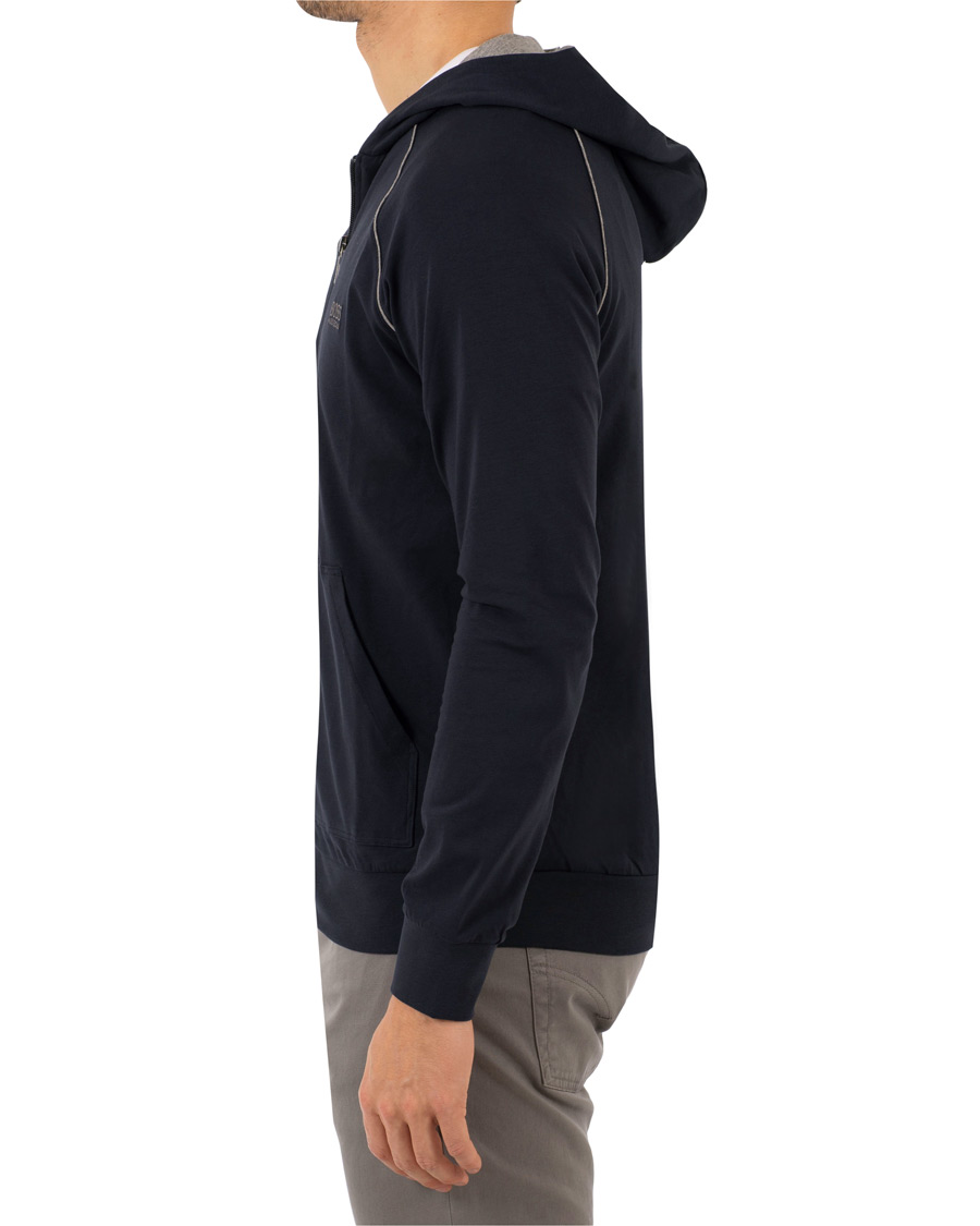 Men | Sweaters & Knitwear | BOSS BLACK | BOSS Loungewear Full Zip Hoodie Navy