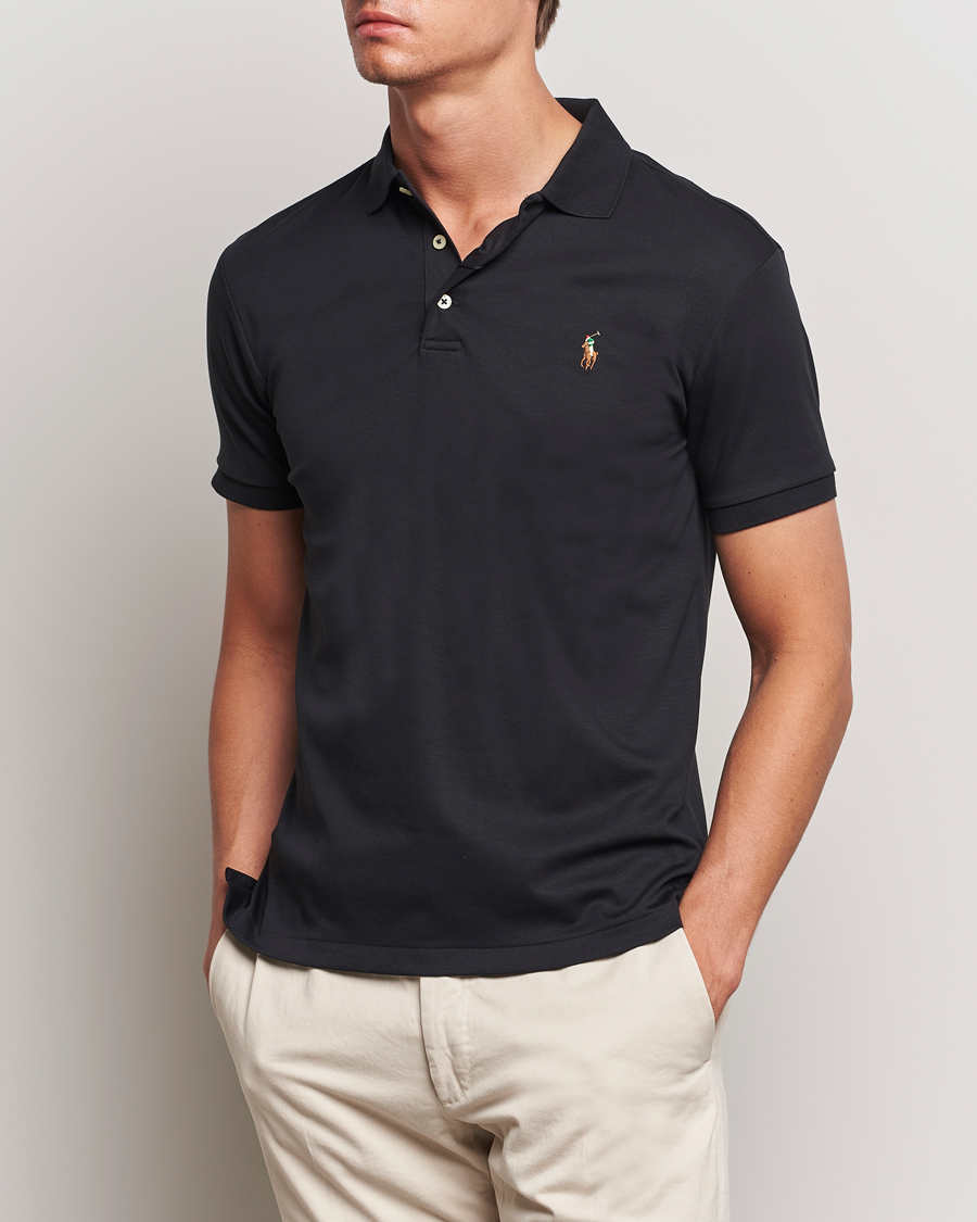 Men | Polo Shirts | Polo Ralph Lauren | Slim Fit Pima Cotton Polo Polo Black