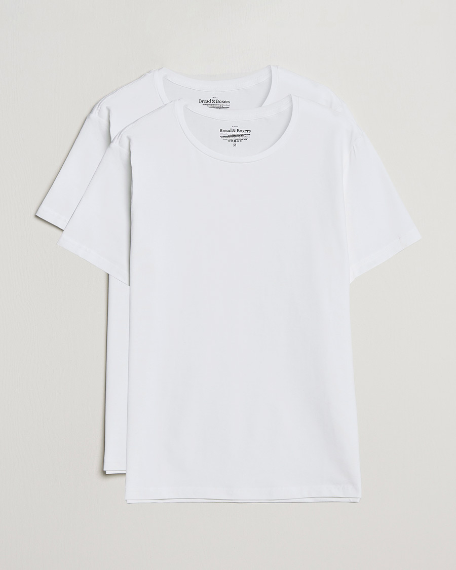 Men | T-Shirts | Bread & Boxers | 2-Pack Crew Neck Tee White