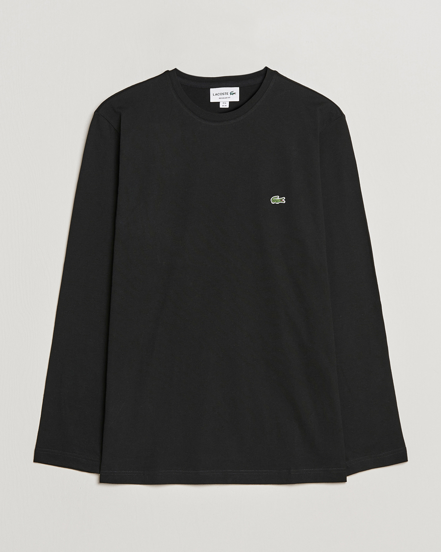 Men | T-Shirts | Lacoste | Long Sleeve Crew Neck T-Shirt Black