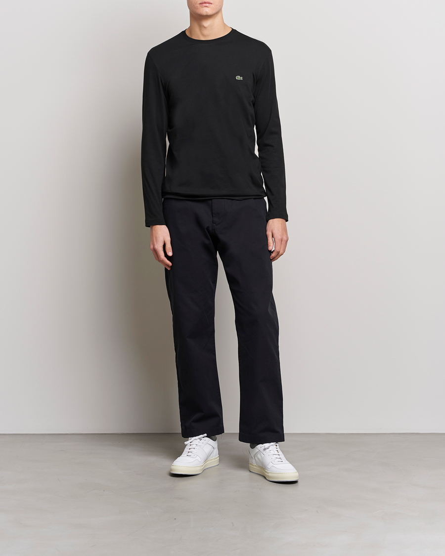 Men | T-Shirts | Lacoste | Long Sleeve Crew Neck T-Shirt Black