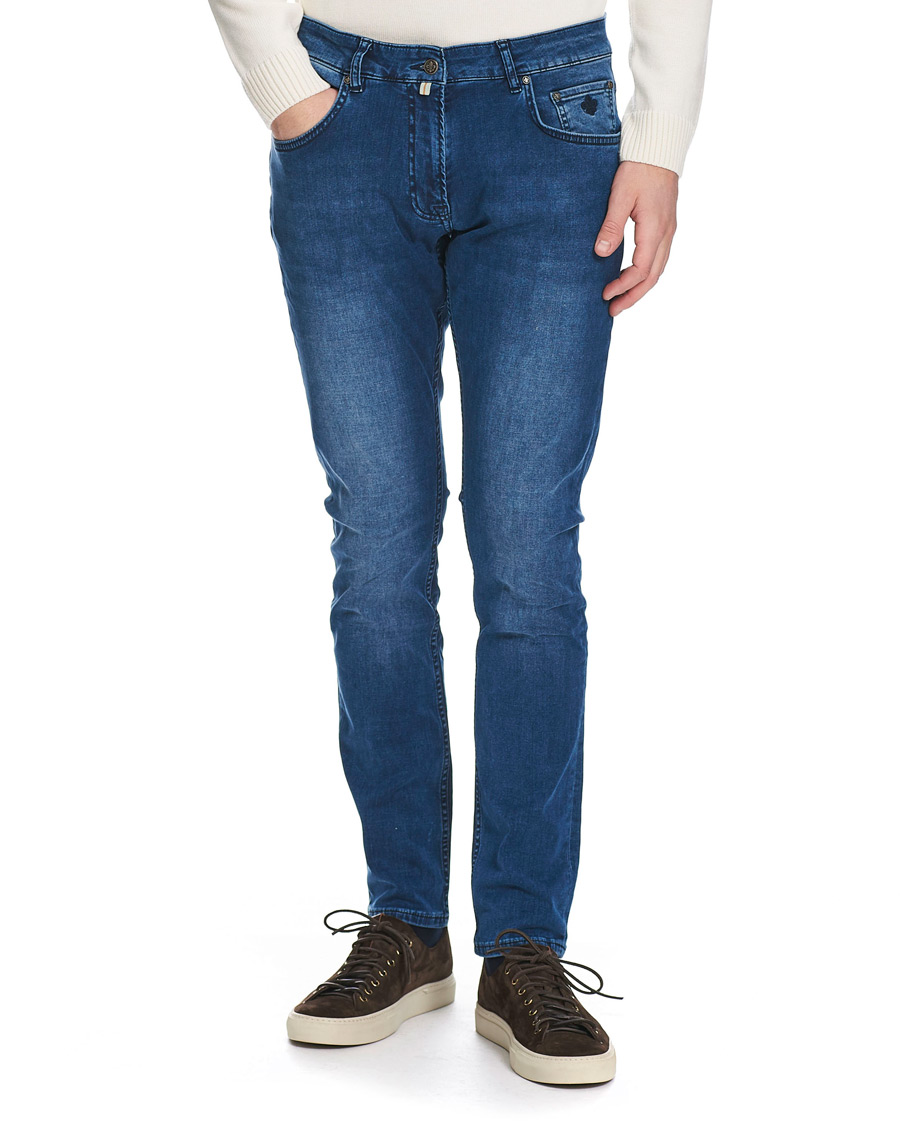 Men | Jeans | Morris | Steve Satin Stretch Jeans Blue