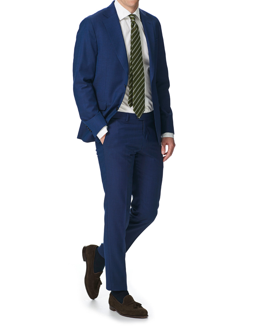 Men | Trousers | Oscar Jacobson | Denz Wool Trousers Blue