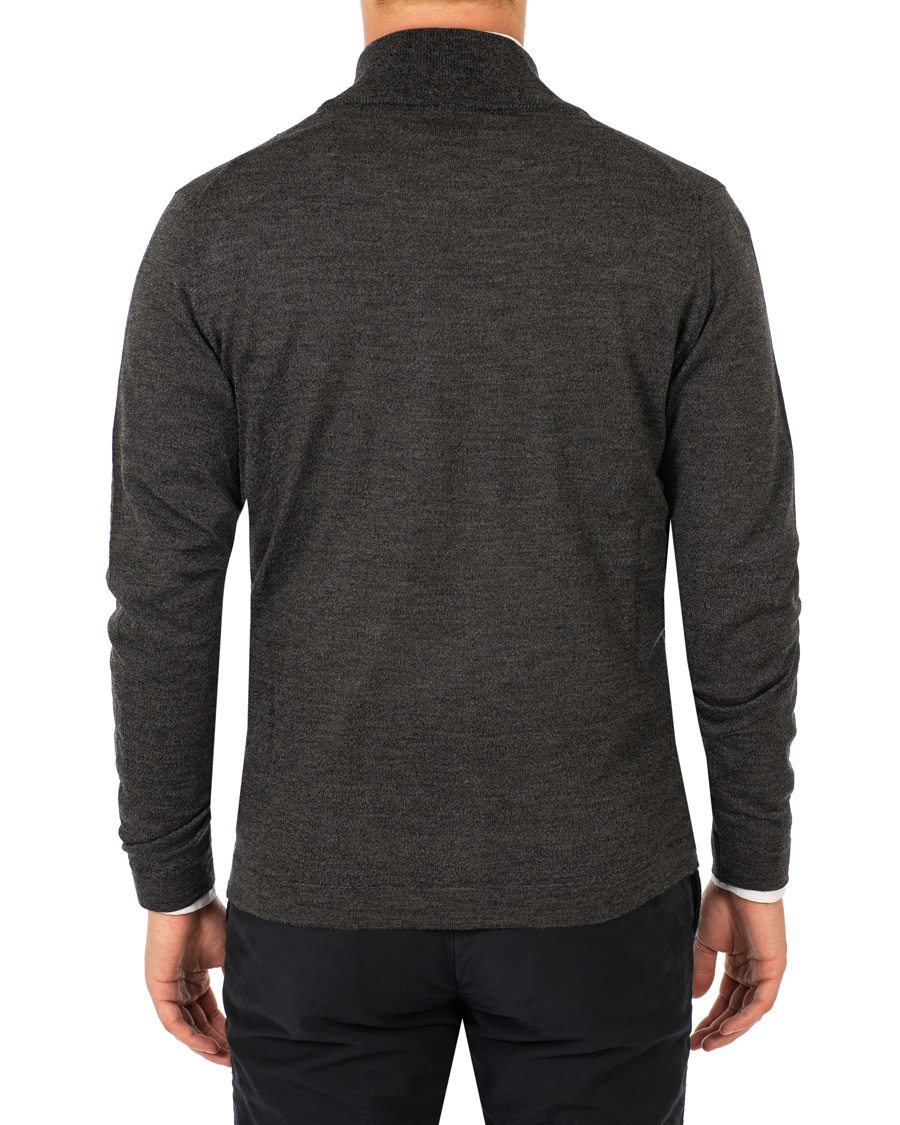 Men | Sweaters & Knitwear | Oscar Jacobson | Ariel Extra Fine Merino Full Zip Grey