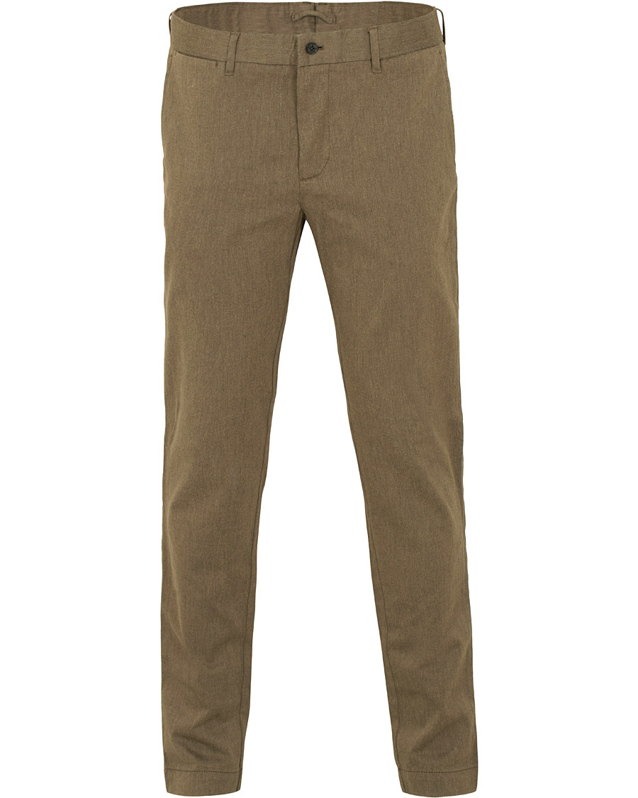 Men | Trousers | J.Lindeberg | Chaze Flannel Twill Trousers Olive