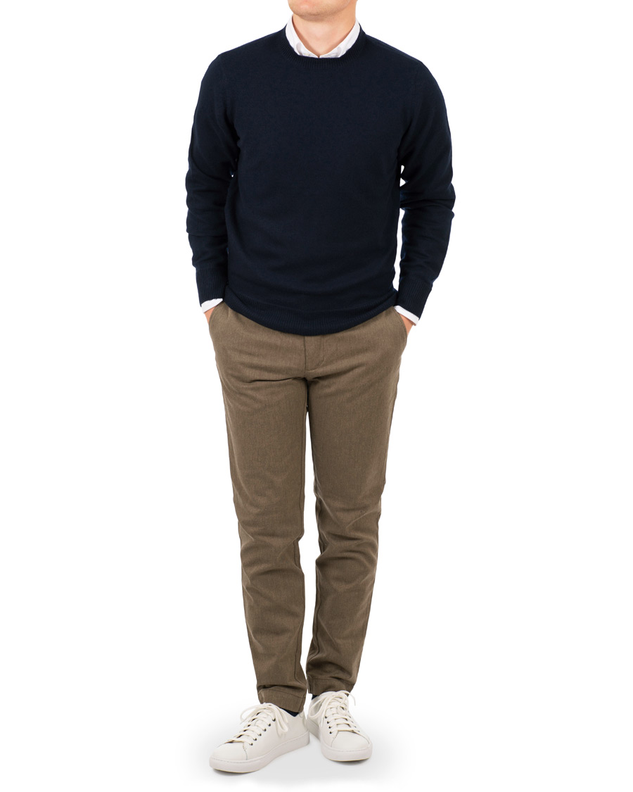 Men | Trousers | J.Lindeberg | Chaze Flannel Twill Trousers Olive