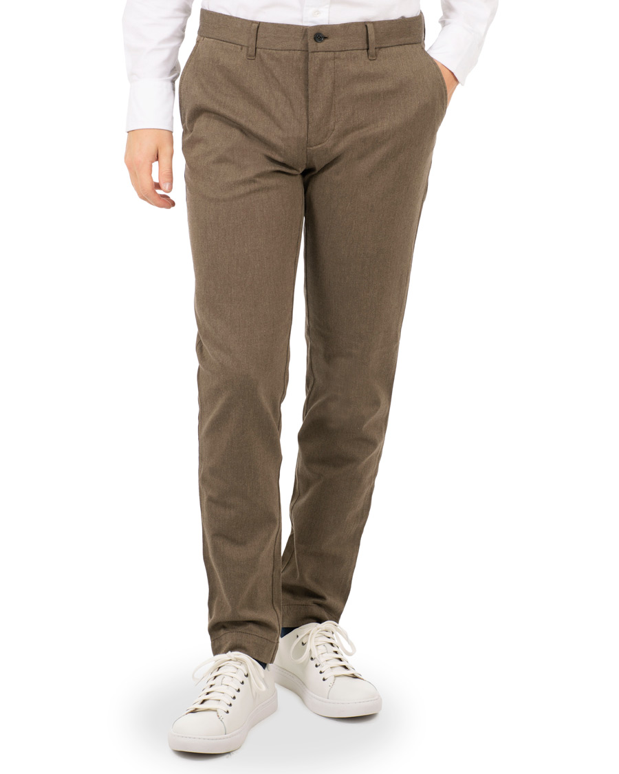 Men | Trousers | J.Lindeberg | Chaze Flannel Twill Trousers Olive