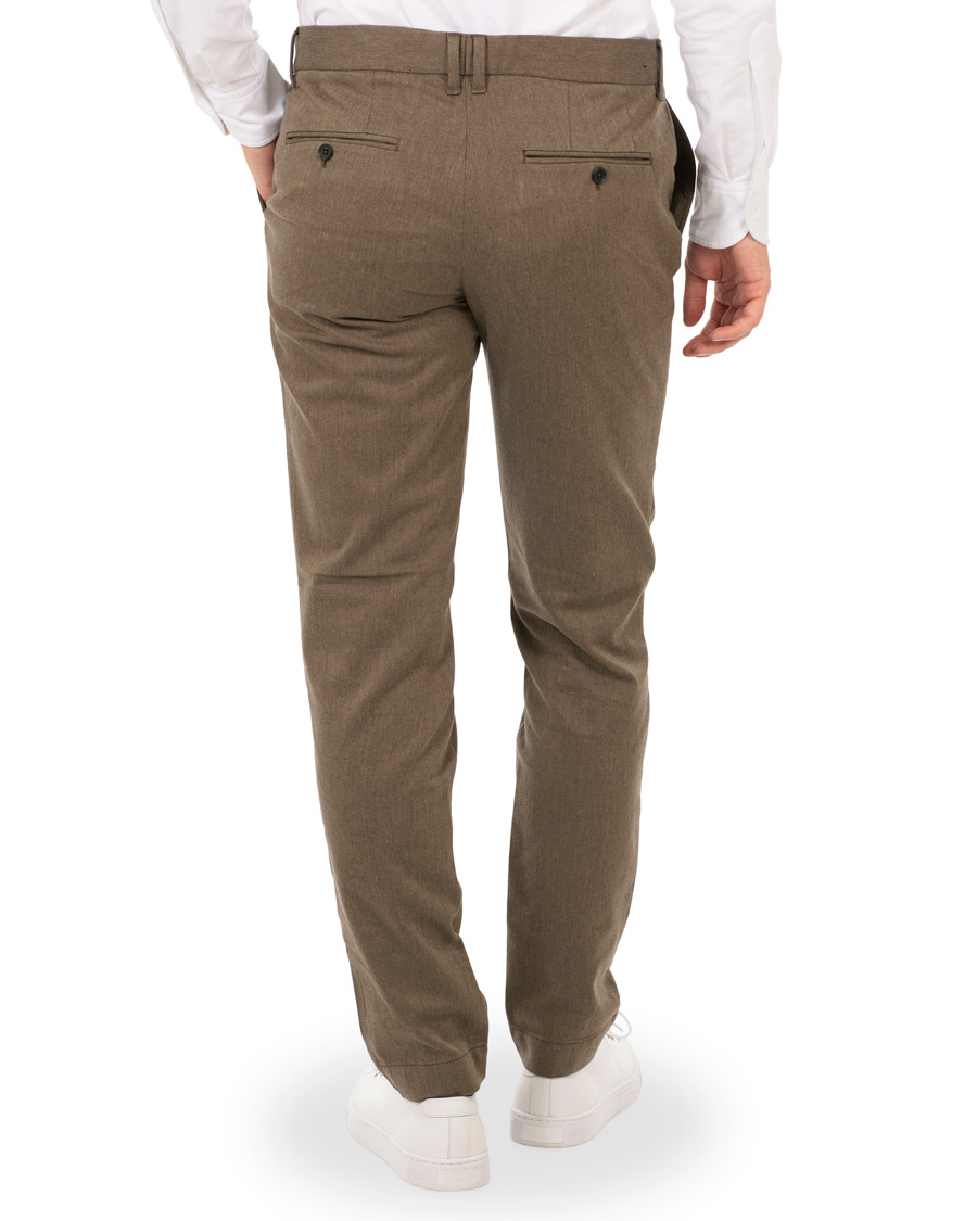 Men | Trousers | J.Lindeberg | Chaze Flannel Twill Trousers Olive