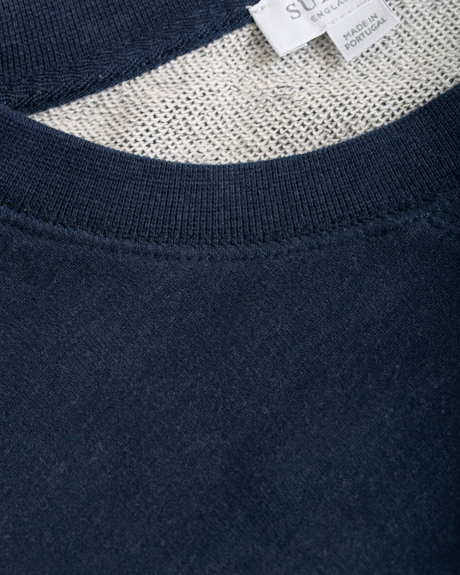 Men | Sweaters & Knitwear | Sunspel | Loopback Sweatshirt Navy Melange