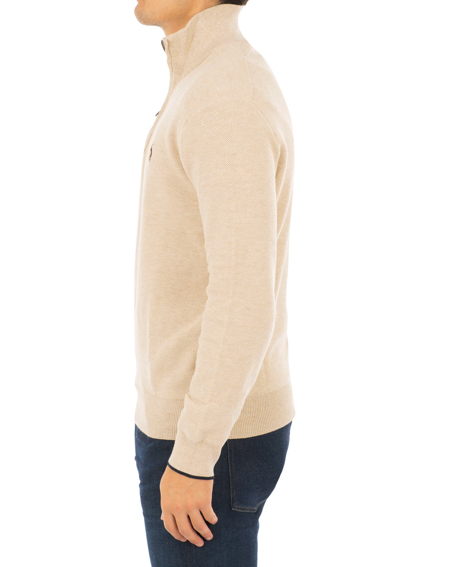 Men | Sweaters & Knitwear | Polo Ralph Lauren | Texture Half Zip Oatmeal Heather