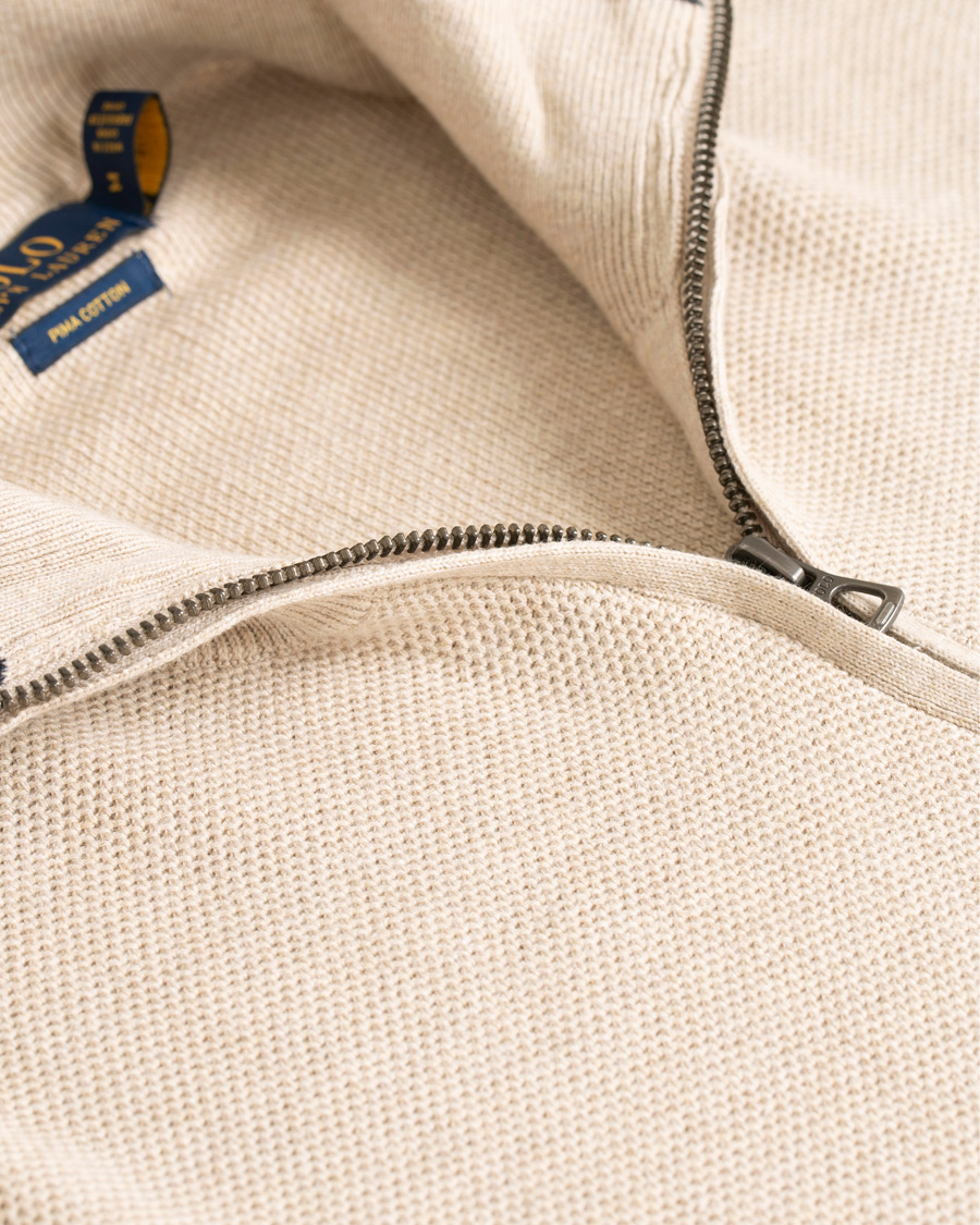 Men | Sweaters & Knitwear | Polo Ralph Lauren | Texture Half Zip Oatmeal Heather